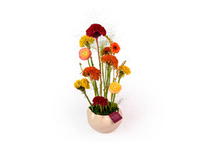 Autumn vase flower arrangement