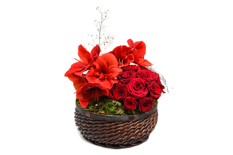 Valentine Basket Flowers