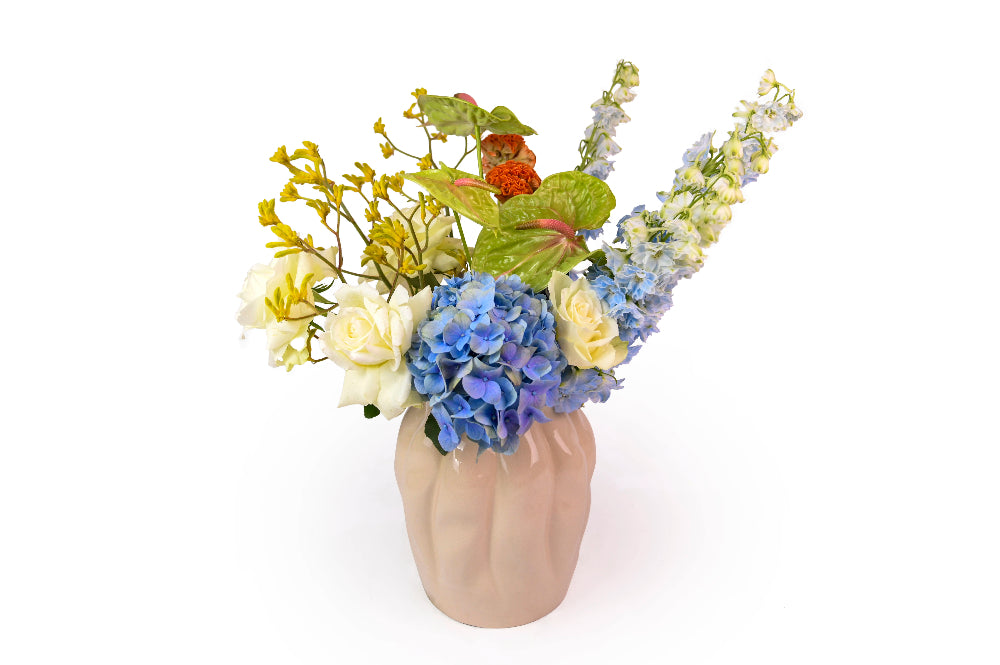 Elegant cream vase flowers